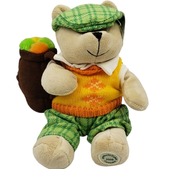 Starbucks Bearista 2006 Golfing Bear Stuffed Animal Stuffy - Picture 11 of 11